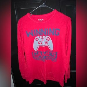 EUC Children’s Place Boys “Winning Games Taking Names” Thermal Top - Sz XXL/16